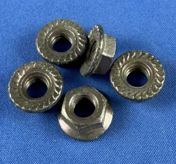 Hex Serrated Flange Lock Nuts Black Zinc BZ